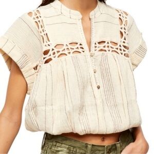 FREE PEOPLE Cedar Lace Pullover Top
